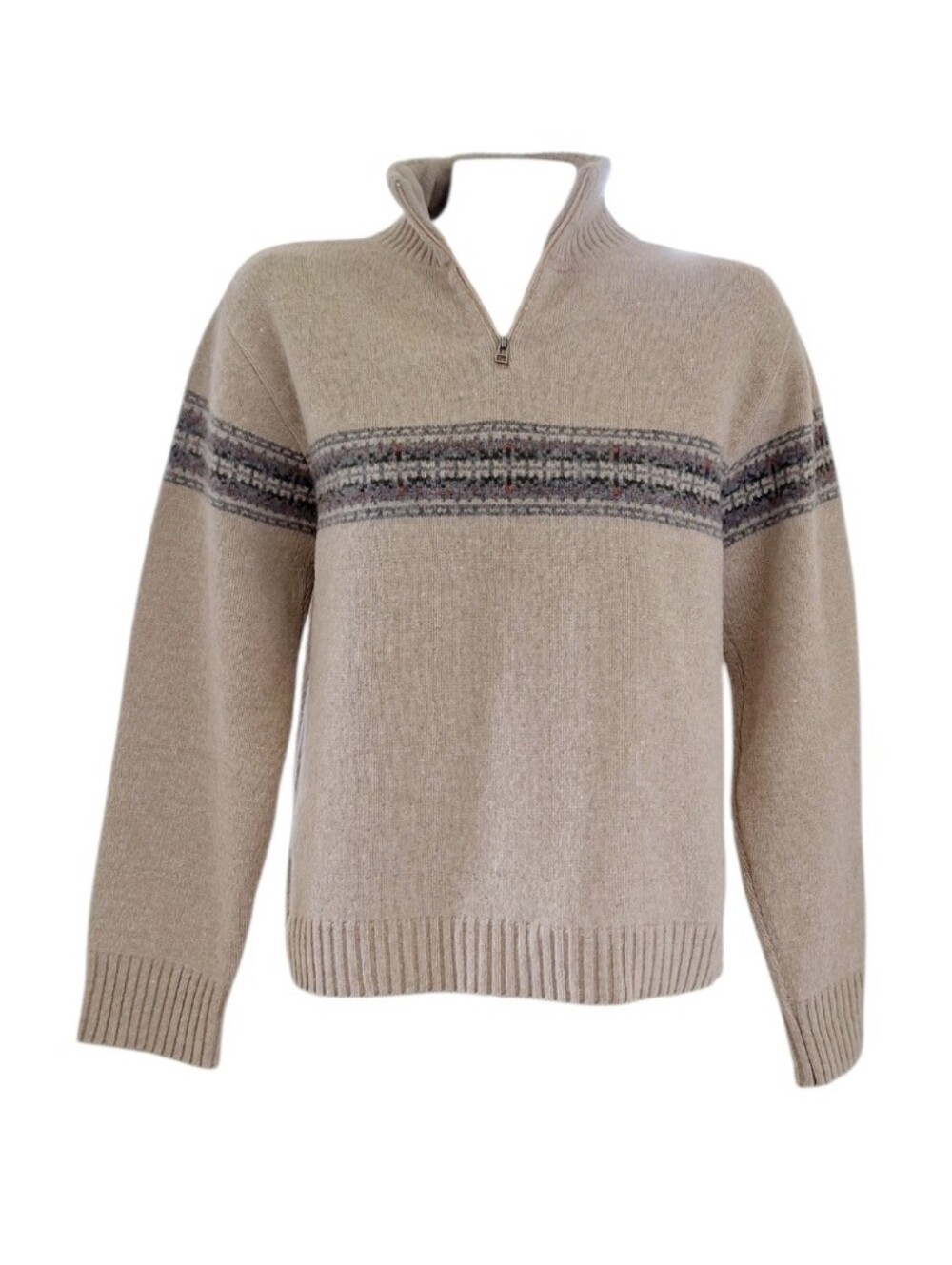 Vintage Woolrich 100% Lambswool Fair Isle 1/4 Zip Sweater M